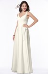 ColsBM Sariah Whisper White Elegant Fit-n-Flare Zip up Chiffon Floor Length Bridesmaid Dresses