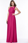 ColsBM Alison Beetroot Purple Glamorous A-line Zip up Chiffon Floor Length Pleated Bridesmaid Dresses