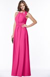 ColsBM Alison Fandango Pink Glamorous A-line Zip up Chiffon Floor Length Pleated Bridesmaid Dresses