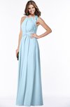 ColsBM Alison Ice Blue Glamorous A-line Zip up Chiffon Floor Length Pleated Bridesmaid Dresses