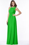 ColsBM Alison Jasmine Green Glamorous A-line Zip up Chiffon Floor Length Pleated Bridesmaid Dresses