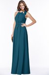 ColsBM Alison Moroccan Blue Glamorous A-line Zip up Chiffon Floor Length Pleated Bridesmaid Dresses