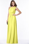 ColsBM Alison Pale Yellow Glamorous A-line Zip up Chiffon Floor Length Pleated Bridesmaid Dresses