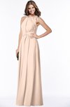 ColsBM Alison Peach Puree Glamorous A-line Zip up Chiffon Floor Length Pleated Bridesmaid Dresses