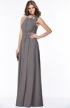 ColsBM Alison Ridge Grey Glamorous A-line Zip up Chiffon Floor Length Pleated Bridesmaid Dresses