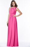 ColsBM Alison Rose Pink Glamorous A-line Zip up Chiffon Floor Length Pleated Bridesmaid Dresses