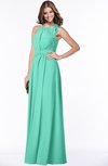 ColsBM Alison Seafoam Green Glamorous A-line Zip up Chiffon Floor Length Pleated Bridesmaid Dresses