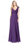ColsBM Kara Dark Purple Modest Fit-n-Flare V-neck Sleeveless Chiffon Floor Length Bridesmaid Dresses