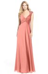 ColsBM Kara Desert Flower Modest Fit-n-Flare V-neck Sleeveless Chiffon Floor Length Bridesmaid Dresses