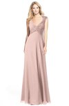 ColsBM Kara Dusty Rose Modest Fit-n-Flare V-neck Sleeveless Chiffon Floor Length Bridesmaid Dresses