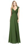 ColsBM Kara Garden Green Modest Fit-n-Flare V-neck Sleeveless Chiffon Floor Length Bridesmaid Dresses