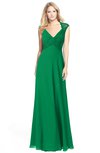 ColsBM Kara Green Modest Fit-n-Flare V-neck Sleeveless Chiffon Floor Length Bridesmaid Dresses