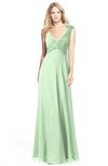 ColsBM Kara Light Green Modest Fit-n-Flare V-neck Sleeveless Chiffon Floor Length Bridesmaid Dresses