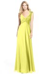 ColsBM Kara Pale Yellow Modest Fit-n-Flare V-neck Sleeveless Chiffon Floor Length Bridesmaid Dresses