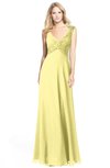 ColsBM Kara Pastel Yellow Modest Fit-n-Flare V-neck Sleeveless Chiffon Floor Length Bridesmaid Dresses