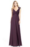 ColsBM Kara Plum Modest Fit-n-Flare V-neck Sleeveless Chiffon Floor Length Bridesmaid Dresses