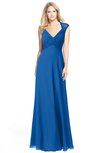ColsBM Kara Royal Blue Modest Fit-n-Flare V-neck Sleeveless Chiffon Floor Length Bridesmaid Dresses