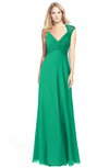 ColsBM Kara Sea Green Modest Fit-n-Flare V-neck Sleeveless Chiffon Floor Length Bridesmaid Dresses