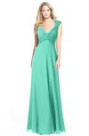 ColsBM Kara Seafoam Green Modest Fit-n-Flare V-neck Sleeveless Chiffon Floor Length Bridesmaid Dresses