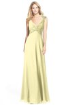 ColsBM Kara Soft Yellow Modest Fit-n-Flare V-neck Sleeveless Chiffon Floor Length Bridesmaid Dresses