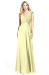 ColsBM Kara Wax Yellow Modest Fit-n-Flare V-neck Sleeveless Chiffon Floor Length Bridesmaid Dresses