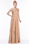ColsBM Allison Almost Apricot Gorgeous Sleeveless Zip up Floor Length Ruching Bridesmaid Dresses