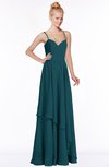 ColsBM Allison Blue Green Gorgeous Sleeveless Zip up Floor Length Ruching Bridesmaid Dresses