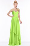 ColsBM Allison Bright Green Gorgeous Sleeveless Zip up Floor Length Ruching Bridesmaid Dresses