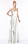 ColsBM Allison Cloud White Gorgeous Sleeveless Zip up Floor Length Ruching Bridesmaid Dresses