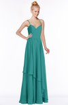 ColsBM Allison Emerald Green Gorgeous Sleeveless Zip up Floor Length Ruching Bridesmaid Dresses
