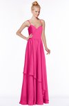ColsBM Allison Fandango Pink Gorgeous Sleeveless Zip up Floor Length Ruching Bridesmaid Dresses