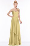 ColsBM Allison Gold Gorgeous Sleeveless Zip up Floor Length Ruching Bridesmaid Dresses