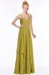 ColsBM Allison Golden Olive Gorgeous Sleeveless Zip up Floor Length Ruching Bridesmaid Dresses
