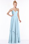 ColsBM Allison Ice Blue Gorgeous Sleeveless Zip up Floor Length Ruching Bridesmaid Dresses