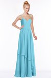 ColsBM Allison Light Blue Gorgeous Sleeveless Zip up Floor Length Ruching Bridesmaid Dresses