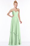 ColsBM Allison Light Green Gorgeous Sleeveless Zip up Floor Length Ruching Bridesmaid Dresses