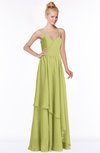 ColsBM Allison Linden Green Gorgeous Sleeveless Zip up Floor Length Ruching Bridesmaid Dresses