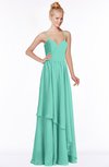 ColsBM Allison Mint Green Gorgeous Sleeveless Zip up Floor Length Ruching Bridesmaid Dresses