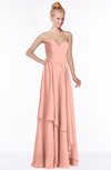 ColsBM Allison Peach Gorgeous Sleeveless Zip up Floor Length Ruching Bridesmaid Dresses
