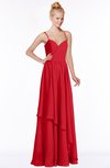 ColsBM Allison Red Gorgeous Sleeveless Zip up Floor Length Ruching Bridesmaid Dresses
