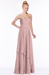 ColsBM Allison Silver Pink Gorgeous Sleeveless Zip up Floor Length Ruching Bridesmaid Dresses