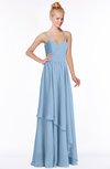 ColsBM Allison Sky Blue Gorgeous Sleeveless Zip up Floor Length Ruching Bridesmaid Dresses