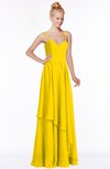 ColsBM Allison Yellow Gorgeous Sleeveless Zip up Floor Length Ruching Bridesmaid Dresses