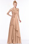 ColsBM Jade Almost Apricot Glamorous Fit-n-Flare Halter Sleeveless Floor Length Bridesmaid Dresses