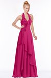ColsBM Jade Beetroot Purple Glamorous Fit-n-Flare Halter Sleeveless Floor Length Bridesmaid Dresses