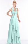 ColsBM Jade Blue Glass Glamorous Fit-n-Flare Halter Sleeveless Floor Length Bridesmaid Dresses