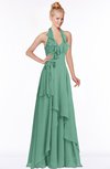 ColsBM Jade Bristol Blue Glamorous Fit-n-Flare Halter Sleeveless Floor Length Bridesmaid Dresses