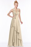 ColsBM Jade Champagne Glamorous Fit-n-Flare Halter Sleeveless Floor Length Bridesmaid Dresses