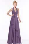 ColsBM Jade Chinese Violet Glamorous Fit-n-Flare Halter Sleeveless Floor Length Bridesmaid Dresses