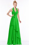 ColsBM Jade Classic Green Glamorous Fit-n-Flare Halter Sleeveless Floor Length Bridesmaid Dresses